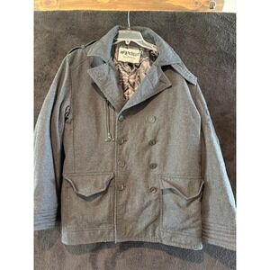 Fox Deluxe Limited‎ Edition Wool Blend Pea Coat Jacket Mens XL
